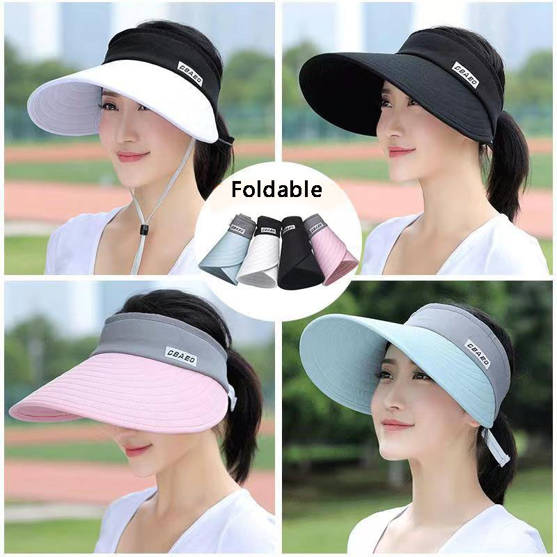 Packable Hat Nylon - 2024 여성용 태양 바이저 넓은 챙