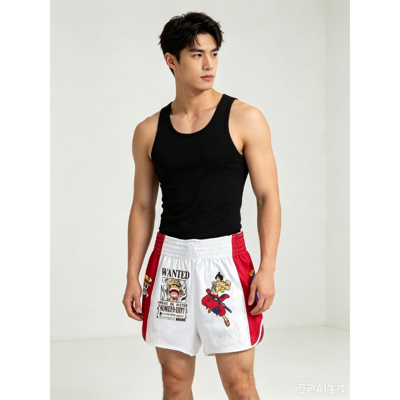 Shirt Camp Collar - 새로운 화이트 셰어링건 3D 카툰 무에타이