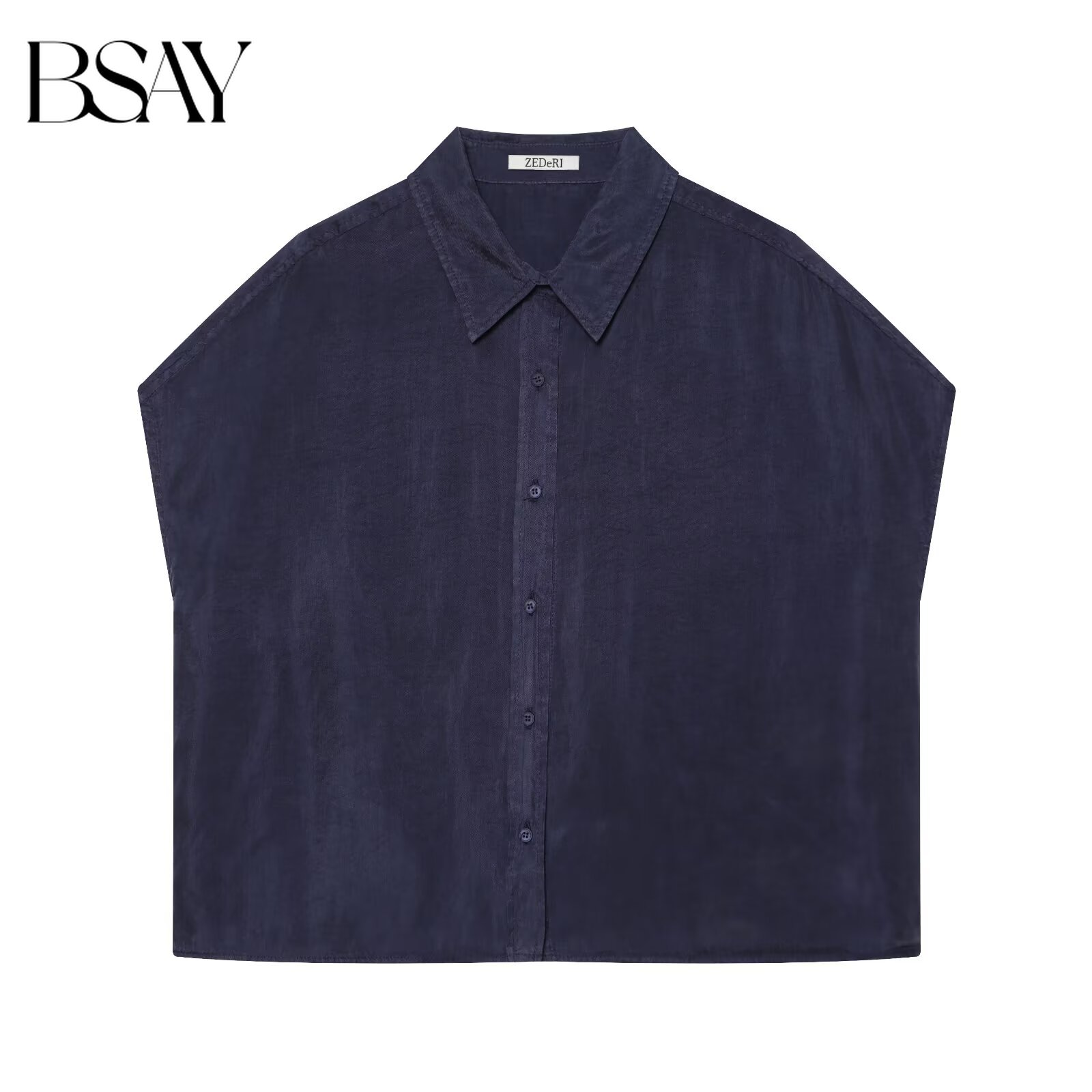 Shirt Camp Collar - BSAY 새로운 여성 패션 라펠 민소매