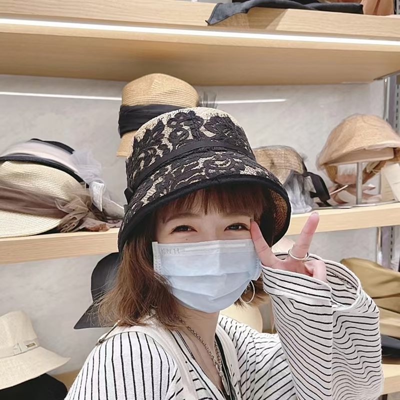 패션 일본의 새로운 레이스 장식 어부 양동이 모자 여성 - Bucket Hat Straw 리뷰 및 가격