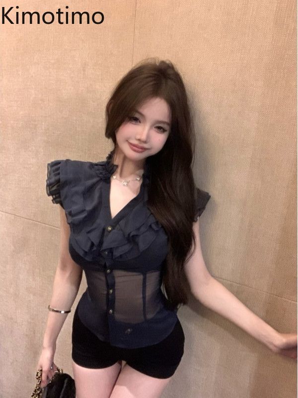 Kimotimo 우아한 민소매 시폰 셔츠 여성 2026 - Shirt Camp Collar 리뷰 및 가격