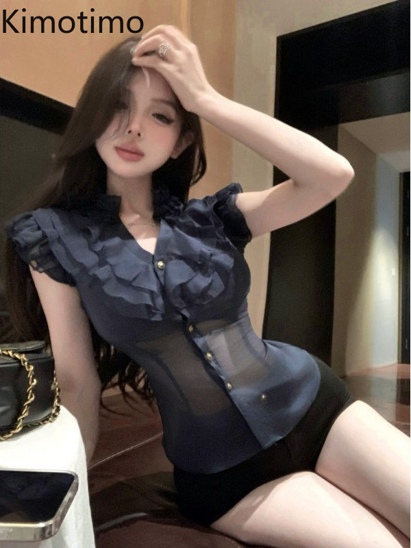 Kimotimo 우아한 민소매 시폰 셔츠 여성 2026 - Shirt Camp Collar 리뷰 및 가격
